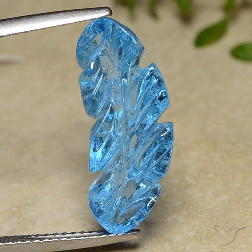 9.82ct Naturel Bleu Suisse Topaze, Taille Fleur, Transparent