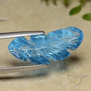 Topaze Bleu Suisse naturelle Taille Fleur, 9.82 ct, Transparent