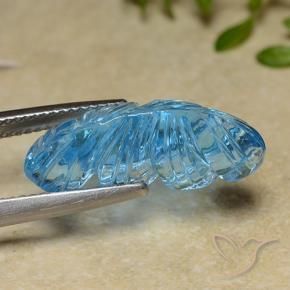 Topaze Bleu Suisse naturelle Taille Fleur, 9.82 ct, Transparent