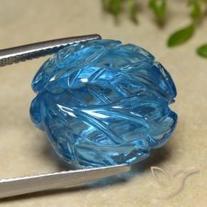 Topaze Bleu Suisse naturelle Taille Fleur, 27.42 ct, Transparent