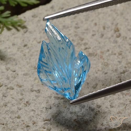 Topaze Bleu Suisse naturelle Fantaisie, 4.31 ct, Transparent