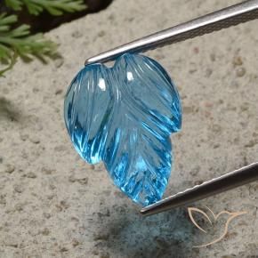 Topaze Bleu Suisse naturelle Taille Fleur, 7.70 ct, Transparent