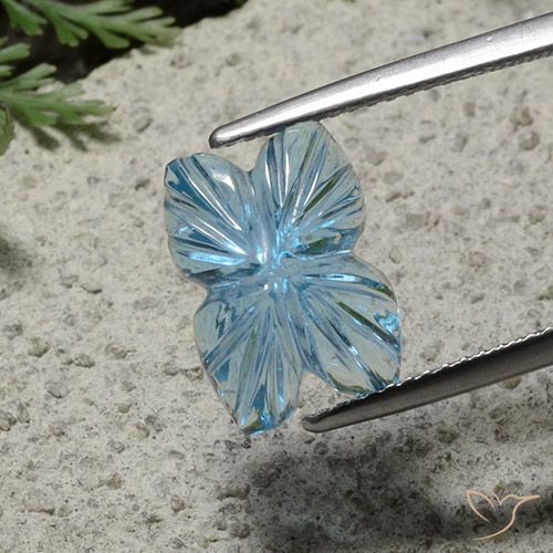 Topaze Bleu Suisse naturelle Taille Fleur, 5.72 ct, Transparent