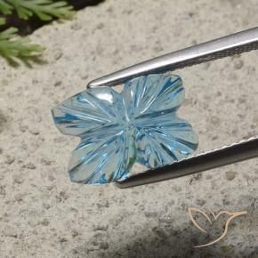 Topaze Bleu Suisse naturelle Taille Fleur, 5.72 ct, Transparent