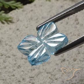 Topaze Bleu Suisse naturelle Taille Fleur, 5.72 ct, Transparent