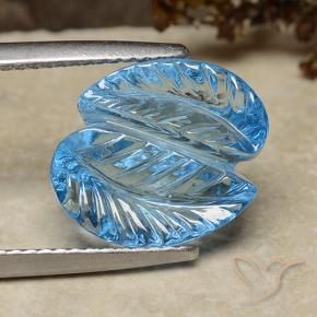 Topaze Bleu Suisse naturelle Taille Fleur, 8.24 ct, Transparent