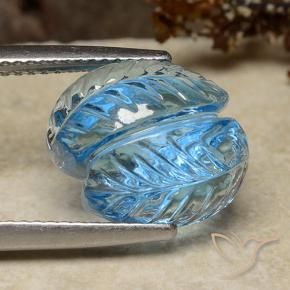Topaze Bleu Suisse naturelle Taille Fleur, 8.24 ct, Transparent