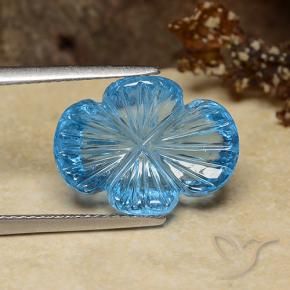 Topaze Bleu Suisse naturelle Taille Fleur, 9.28 ct, Transparent