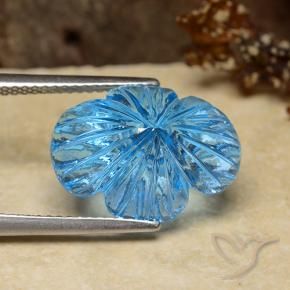 Topaze Bleu Suisse naturelle Taille Fleur, 9.28 ct, Transparent