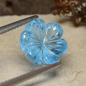Topaze Bleu Suisse naturelle Taille Fleur, 5.95 ct, Transparent