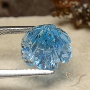 Topaze Bleu Suisse naturelle Taille Fleur, 5.95 ct, Transparent