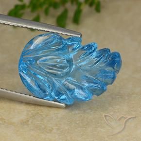 Topaze Bleu Suisse naturelle Taille Fleur, 15.58 ct, Transparent