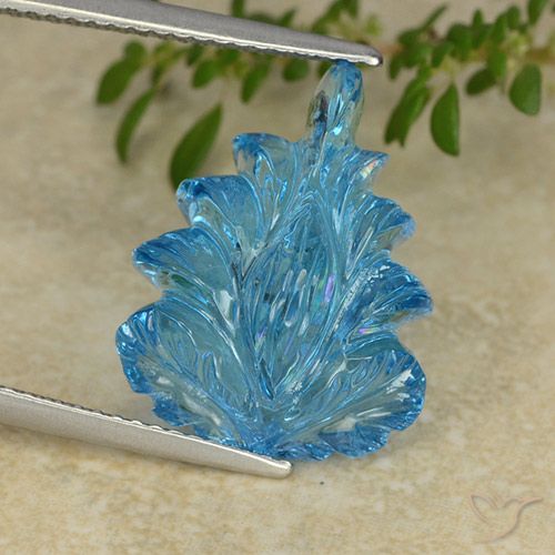 Topaze Bleu Suisse naturelle Taille Fleur, 12.05 ct, Transparent