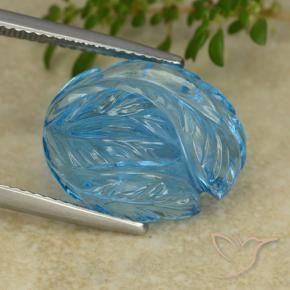 Topaze Bleu Suisse naturelle Taille Fleur, 15.14 ct, Transparent