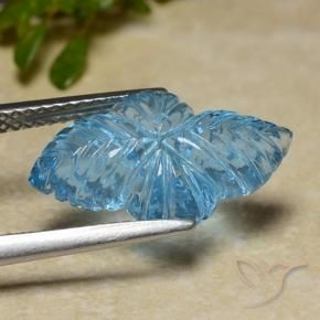 Topaze Bleu Suisse naturelle Fantaisie, 6.61 ct, Transparent
