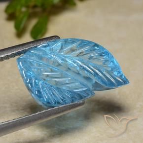Topaze Bleu Suisse naturelle Taille Fleur, 6.82 ct, Transparent