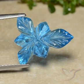 Topaze Bleu Suisse naturelle Taille Fleur, 6.80 ct, Transparent