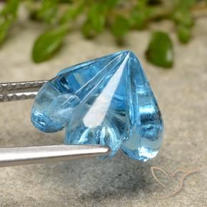 Topaze Bleu Suisse naturelle Taille Fleur, 7.59 ct, Transparent