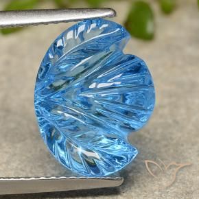Topaze Bleu Suisse naturelle Taille Fleur, 7.36 ct, Transparent