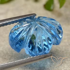 Topaze Bleu Suisse naturelle Taille Fleur, 7.36 ct, Transparent