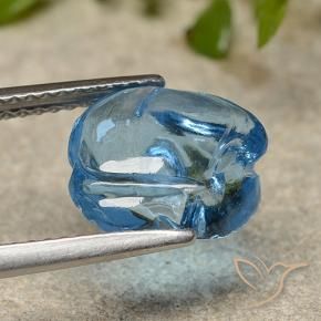 Topaze Bleu Suisse naturelle Taille Fleur, 3.93 ct, Translucide