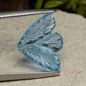 Topaze Bleu Suisse naturelle Taille Fleur, 4.24 ct, Transparent