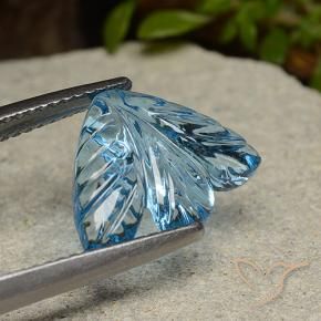 Topaze Bleu Suisse naturelle Taille Fleur, 4.24 ct, Transparent