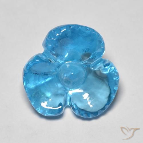 Topaze Bleu Suisse naturelle Taille Fleur, 7.54 ct, Transparent