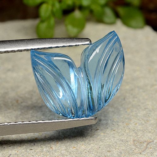 Topaze Bleu Suisse naturelle Taille Fleur, 5.91 ct, Transparent