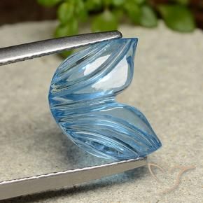 Topaze Bleu Suisse naturelle Taille Fleur, 5.91 ct, Transparent