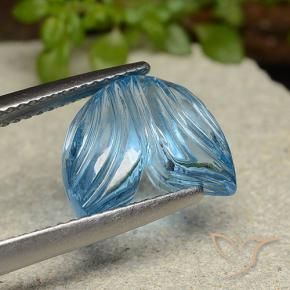 Topaze Bleu Suisse naturelle Taille Fleur, 5.91 ct, Transparent