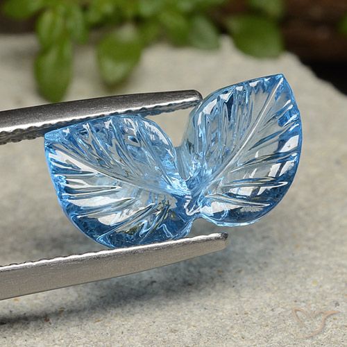 5.60ct Naturel Bleu Suisse Topaze, Taille Fleur, Transparent