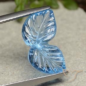 Topaze Bleu Suisse naturelle Taille Fleur, 5.60 ct, Transparent