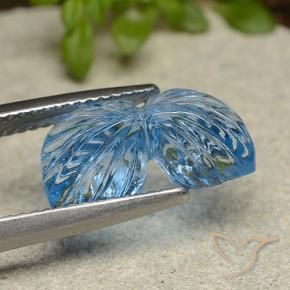 Topaze Bleu Suisse naturelle Taille Fleur, 5.60 ct, Transparent