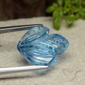 Topaze Bleu Suisse naturelle Taille Fleur, 7.93 ct, Transparent