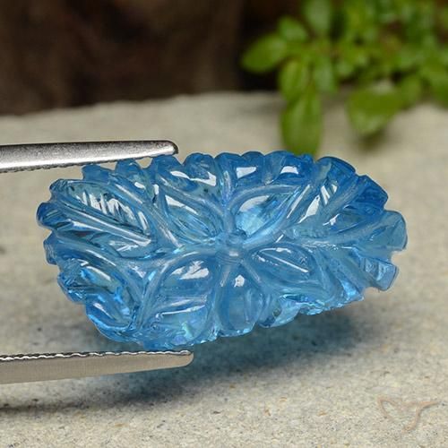 Topaze Bleu Suisse naturelle Taille Fleur, 11.53 ct, Transparent