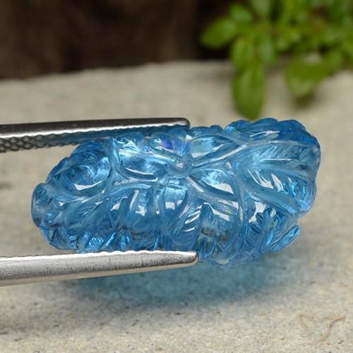 Topaze Bleu Suisse naturelle Taille Fleur, 11.53 ct, Transparent