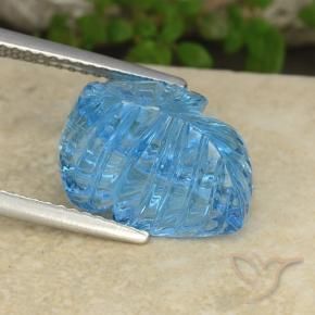 Topaze Bleu Suisse naturelle Taille Fleur, 7.38 ct, Transparent