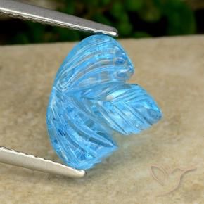 Topaze Bleu Suisse naturelle Taille Fleur, 5.65 ct, Transparent
