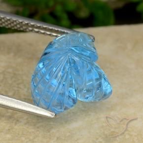 Topaze Bleu Suisse naturelle Taille Fleur, 5.65 ct, Transparent