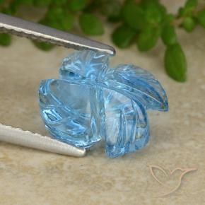 Topaze Bleu Suisse naturelle Taille Fleur, 4.11 ct, Transparent