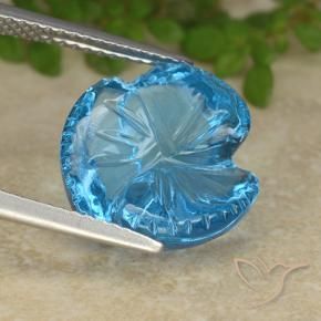 Topaze Bleu Suisse naturelle Taille Fleur, 9.51 ct, Transparent