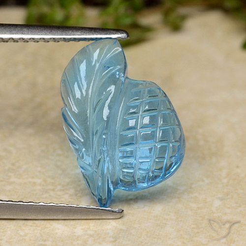 5.13ct Naturel Bleu Suisse Topaze, Taille Fleur, Transparent