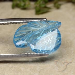 Topaze Bleu Suisse naturelle Taille Fleur, 5.13 ct, Transparent