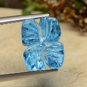 Topaze Bleu Suisse naturelle Taille Fleur, 5.81 ct, Transparent