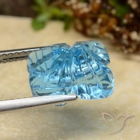 Topaze Bleu Suisse naturelle Taille Fleur, 5.81 ct, Transparent