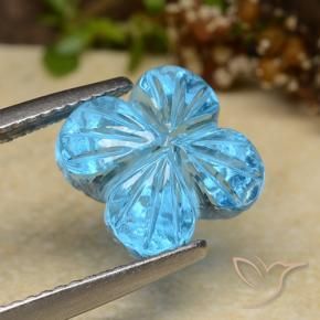 Topaze Bleu Suisse naturelle Taille Fleur, 6.04 ct, Transparent