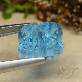 Topaze Bleu Suisse naturelle Taille Fleur, 6.04 ct, Transparent