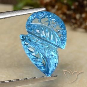 Topaze Bleu Suisse naturelle Taille Fleur, 5.81 ct, Transparent