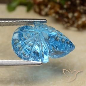 Topaze Bleu Suisse naturelle Taille Fleur, 5.81 ct, Transparent